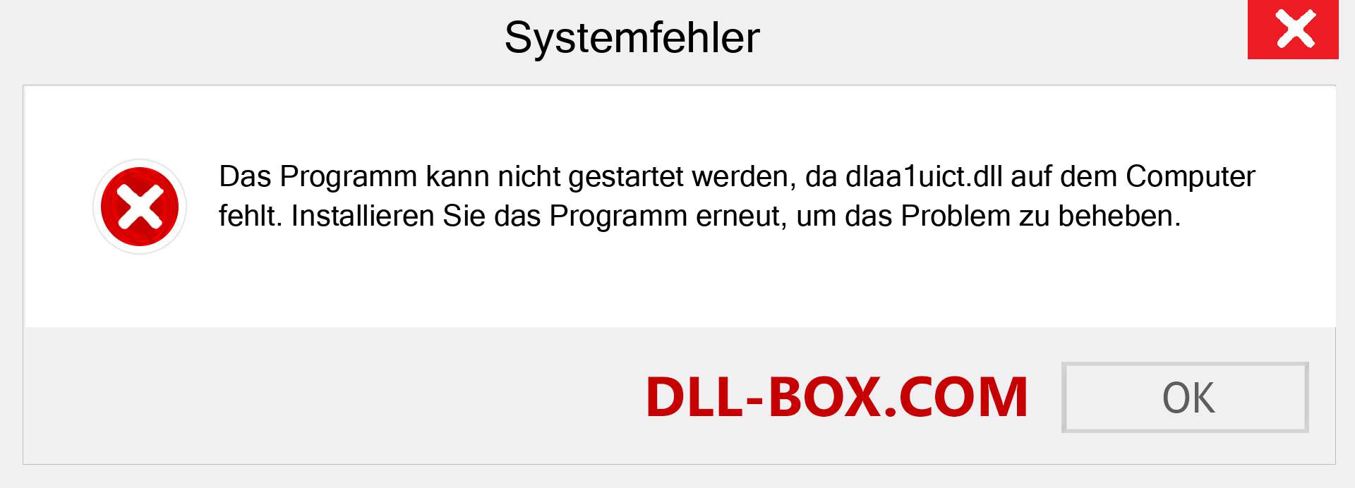 dlaa1uict.dll-Datei fehlt?. Download für Windows 7, 8, 10 - Fix dlaa1uict dll Missing Error unter Windows, Fotos, Bildern